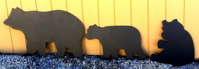 metal animal silhouettes bears